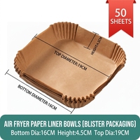 Papier sulfurisé carré jetable pour friteuse à air, antiadhésif, non blanchi, 8 pouces, feuilles de papier cuisson, directement de l'usine