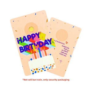Haute pureté or fin pièce blister carte confettis paquet holographique sécurité anniversaire bébé douche voeux porte-cadeau - Product Image 4