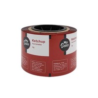 Ketchup tomates auto emballage film rouleau imprimé personnalisé de qualité alimentaire sachets tomate source en plastique PET stratification sac d'emballage