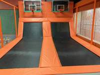 Parc de trampolines et parcours ninja intérieur commercial personnalisé gratuit pour parcs d'attractions, en acier galvanisé, capacité maximale de plus de 100 personnes