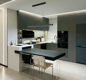 Juego completo de gabinetes de cocina modernos de madera maciza de alta calidad personalizados para un diseño de cocina lujoso - Product Image 3