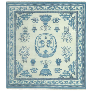 พรมออชัคทำมือสไตล์วินเทจ ผสมขนสัตว์และฝ้าย สีพื้น ไม่ลื่น ซักได้ เหมาะสำหรับห้องนั่งเล่น ห้องนอน ห้องรับประทานอาหาร และโรงแรม - Product Image 2