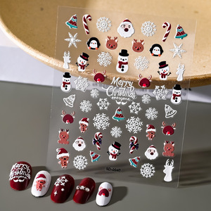 Nouveaux accessoires de décoration d'ongles de Noël, autocollants 5D pour ongles avec flocons de neige et Père Noël, pour ongles de Noël - Product Image 5