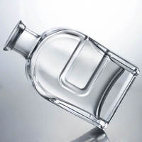 Bouteille à spiritueux en verre dépoli transparent de haute qualité, forme fiole encastrée, 70 cl, fond lourd, pour emballage de whisky avec bouchon