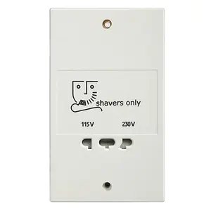 high quality home hotel Hot sale UK standard Dual Voltage 115/240 Electrical Hotel Wall Mounted Shaver Socket