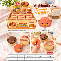 Jouet Squishy en forme de Vache des Highlands, à presser, scintillant, anti-stress, décompression, vente en gros, boîte surprise, cadeau