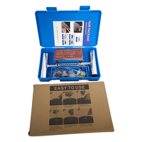 Kit de réparation de pneus tubeless 58 pièces avec sondes, bandes de caoutchouc et outils de réparation de crevaison robustes à poignée en T pour voiture, moto et scooter