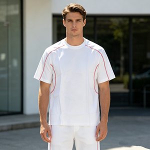 Custom Men's <b>t</b> <b>shirt</b> Short Sleeve O-Neck Cotton <b>polyester</b> <b>T</b>-<b>Shirt</b> Embroidered Letter Design Casual Style Regular Fit Tops - Product Image 2