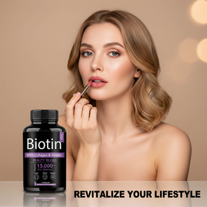 Capsules de biotine, collagène et vitamines <span class=keywords><strong>pour</strong></span> femmes adultes, complément beauté, favorise la croissance des cheveux, de la peau et des ongles, 60 unités, végétalien, sans gluten - Product Image 3