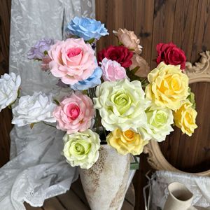 Ramo de rosas artificiales Jinxi, 3 cabezas, flores de seda con diamantes para decoración de bodas y hogar - Product Image 3