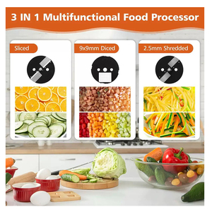 Mesin Pemotong Sayur Multifungsi Dapur Komersial, Pengiris Listrik, Pencacah Sayur <span class=keywords><strong>3</strong></span> in 1, Mesin Pemotong Kentang - Product Image 6