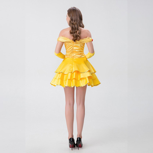 Costume d'Halloween Conte de fées Belle Princesse Robe Jaune Sexy Costume de princesse - Product Image 6