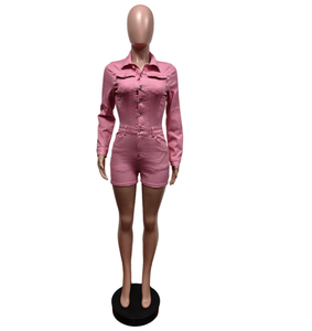 Viviblook Z306RP02 - Mono Vaquero Elástico para Mujer, Estilo Casual Y2K, Jeans Ajustados, Shorts Vaqueros, Mono Vintage 2025 - Product Image 3