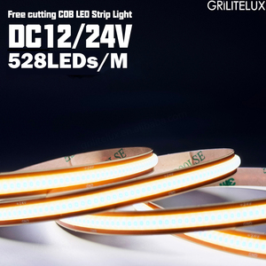 ไฟ LED แบบยืดหยุ่น COB ตัดได้ตามต้องการ ขนาด 8 มม. DC12V 13W 528LEDs/M 90-100lm แสงวอร์ม นิวทรัล คูลไวท์ ไฟ LED 24v สำหรับติดตั้งในตู้ - Product Image 3