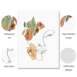 Tableau sur toile moderne abstraite, lignes de figurine, peinture nordique, affiche de feuilles de couleur, impression pour décor de salon, de maison - Product Image 6