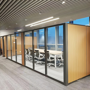 Parete Divisoria in Vetro, Separazione Ambienti, Partizione Solida Personalizzata, Parete Divisoria Rinforzata con Profilo Superiore - Product Image 1