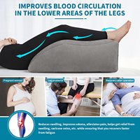 Coussin gonflable pour l'élevation des jambes, pliable, portable, repose-pieds, soulagement des gonflements, voyage, forme demi-lune, lavable