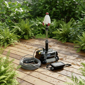 Robot Limpiador de Piscinas Automático Multifuncional con Cable, Control Inteligente, Montado en la Pared, Skimmer Robótico para Piscinas - Enchufe GB - 25M - Product Image 1