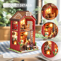 Kit de maison miniature DIY OEM, bibliothèque de Martin, artisanat en bois, métal, plastique, papier, lumière LED, puzzle en bois 3D, cadeau fait main pour adolescents