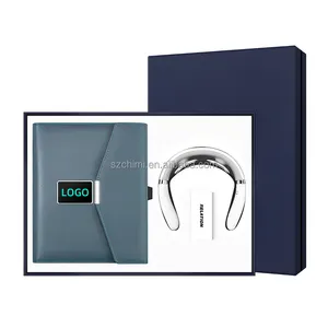 Corporate promotional gift combo with dairy 2023 smart notebooks with wireless charger led logo end of year gift gift set 2023