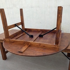 <strong>Solid</strong> <strong>Wood</strong> Wedding Rustic <strong>Round</strong> Farmhouse Folding <strong>Table</strong> for Hotel Outdoor Banquet <strong>Dining</strong> Party Park - Product Image 5