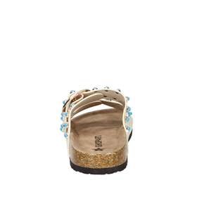 Ciabatte basse da donna SASS250282 beige alla moda con pelliccia - Product Image 4