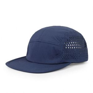 Wholesale <b>Flat</b> Bill Snapback Cap Quick Dry Fabric Sports Running Cap 7 Panel Laser Perforated <b>Hats</b> Custom Baseball Cap - Product Image 1