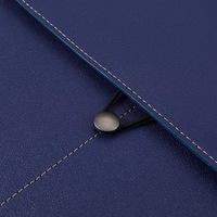 Porte-documents A4 A5 en cuir PU, logo personnalisé, imperméable, couleur personnalisée, poche en tissu, fermeture éclair, bouton, rangement, sac pour ordinateur portable