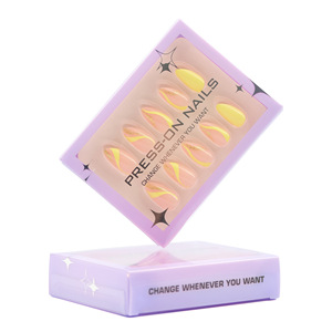 30 Pièces de Faux Ongles Français Haut de Gamme Pré-conçus, <span class=keywords><strong>Couleur</strong></span> Unie Simple, Forme Amande, Style Européen et Américain, Courts - Product Image 4