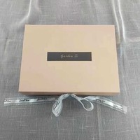 Grande boîte cadeau rigide carrée rose et blanche, pliable, dorée, pour vêtements de demoiselle d'honneur, thé, personnalisable avec ruban et logo