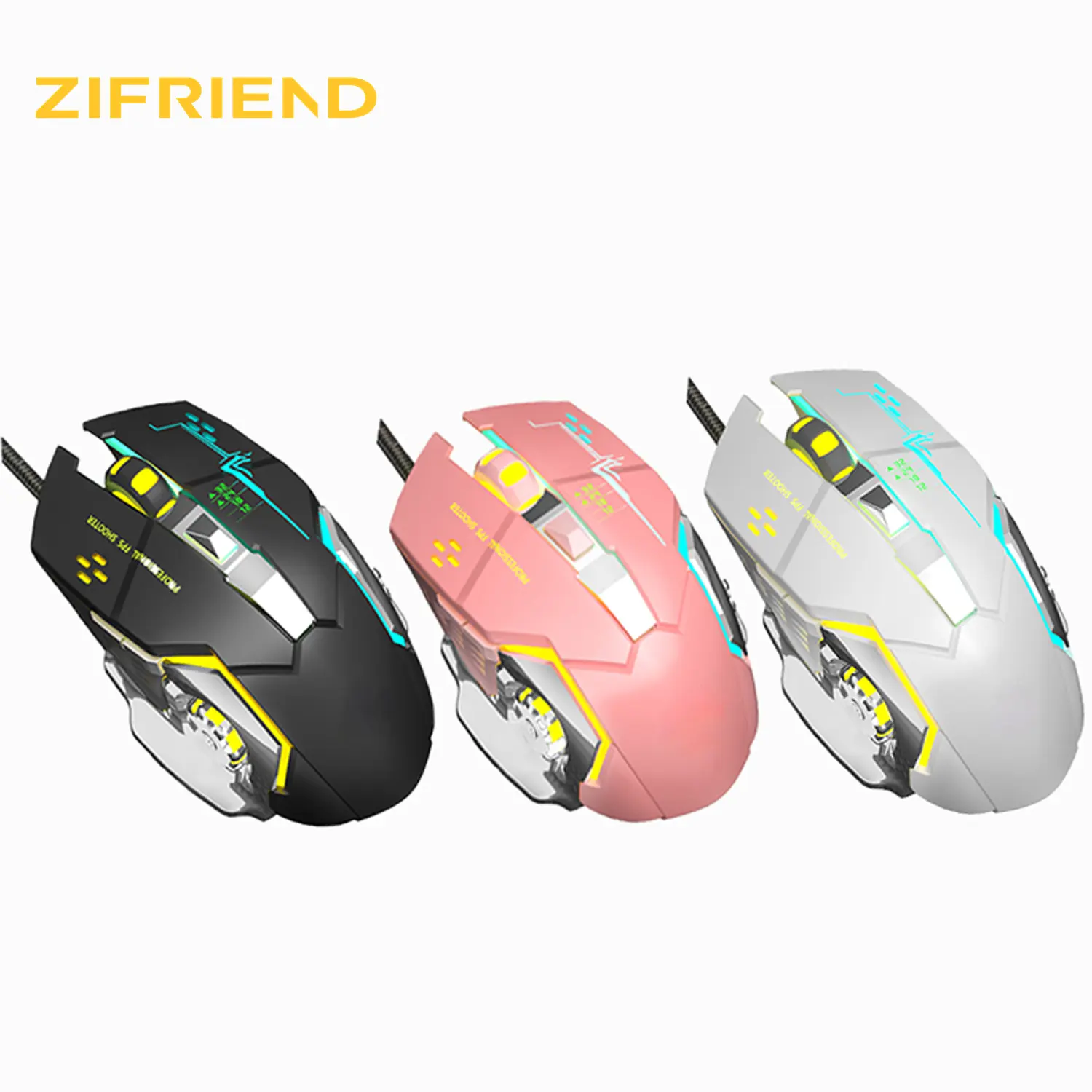 ZF USB Wired Gaming Mouse Adjustable 6 Buttons LED Backlit Gamer Mice for Desktop PC Computer Laptop Accessories Mouse