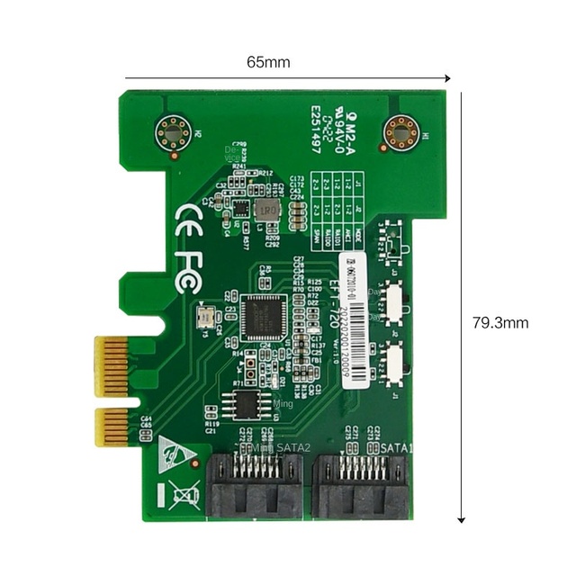 Eip EFT-720 PCIe RAID Controller Card ASM1061R 2 for 2.0 Ports RAID 0/1/SPAN in Stock