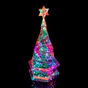 60cm 3D effet cristal cadeau LED lumineuse <span class=keywords><strong>spirale</strong></span> arbre <span class=keywords><strong>de</strong></span> Noël prismatique LED veilleuse décorations d'arbre <span class=keywords><strong>de</strong></span> Noël - Product Image 6