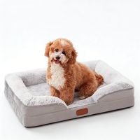 Lit pour chien transfrontalier en mousse à mémoire de forme orthopédique, en bois respirant, extra-large, à soutien élevé, universel pour toutes les saisons