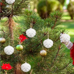 Xmas Shatterproof Custom Christmas Ball logo Design 8cm 3pcs/box Foam Christmas Ball White Hanging Christmas Ball <b>Tree</b> <b>Ornaments</b> - Product Image 5