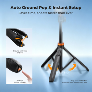 K&F <span class=keywords><strong>Concept</strong></span> MS-34 Asta Selfie Multifunzionale Regolabile Wireless Portatile in Alluminio 2-in-1 con Apertura Automatica e Treppiede - Product Image 2