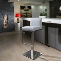 Chaise de bar en cuir vert et en acier inoxydable, tabouret moderne et en métal, pour meubles de bar, de haute qualité