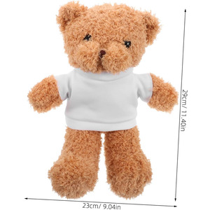 <span class=keywords><strong>Orsacchiotto</strong></span> di Peluche Marrone Fai-da-Te con Maglietta Personalizzabile, Piccolo Animale di Peluche Morbido, Regalo Personalizzato - Product Image 2