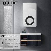 Calentador de Agua Eléctrico Instantáneo sin Tanque, con Protección contra Sobrecalentamiento, Temperatura LED, 12.5KW, Control Táctil Inteligente, Plástico ABS para el Hogar