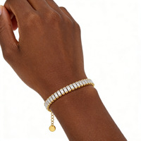 Collier et bracelet de plage en acier inoxydable 316L plaqué or 18 carats PVD, étanches et inaltérables, avec zircon, vente en gros, directement de l'usine