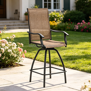 Silla Giratoria de Exterior con Respaldo Alto, Estilo Retro, Muebles de Jardín y Patio, Silla Giratoria Impermeable para Patio, en Oferta - Product Image 3