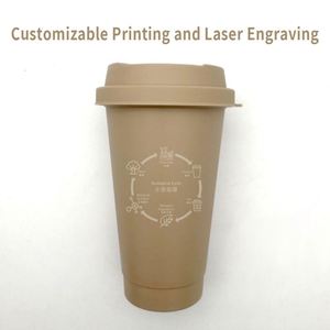 Vaso de Café de Fibra de Té de 16 oz Totalmente Biodegradable |   Vaso para Bebidas Compostable y Ecológico - Product Image 4