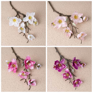 YC1025真丝玉兰人造长茎枝人造花仿真玉兰婚庆餐桌装饰 - Product Image 2