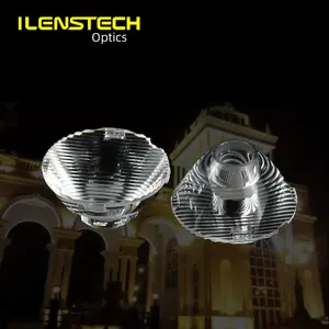 Lentille LED en Polycarbonate à émission de lumière latérale, lentille 10x60 degrés avec support blanc