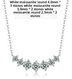 महिलाओं की S925 सिल्वर फिक्स्ड-लेंथ नेकलेस मोइससानाइट क्रॉस क्लैविकल श्रृंखला लोकप्रिय ग्रीष्मकालीन लाइव-स्ट्रीम आइटम लाइट लक्जरी आला - Product Image 6