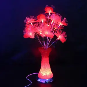 Commercio all'ingrosso Cinese fornitore in fibra ottica a Led Phalaenopsis fiore artificiale in vita vaso di cristallo