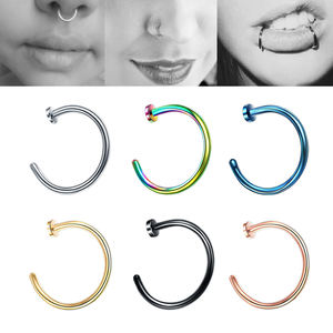 Pequeño Delgado 316l Acero Quirúrgico Nariz Labio Aro Abierto Anillo C Tipo Aro <span class=keywords><strong>Piercing</strong></span> Stud Cuerpo 6 Colores 6mm 8mm 10mm <span class=keywords><strong>Piercing</strong></span> Joyería - Product Image 2