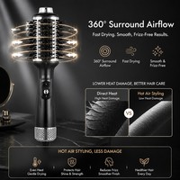 Brosse Sèche-Cheveux à Huile Essentielle Torlin 800W 110-240V 2 Réglages de Chaleur Flux d'Air Surround à 360 Degrés Séchage Rapide Lissage Bouclage