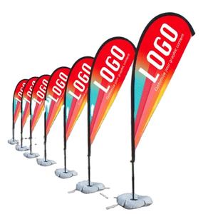 Drapeau de plage publicitaire personnalisé en polyester imprimé pour restaurants et entreprises - Product Image 6