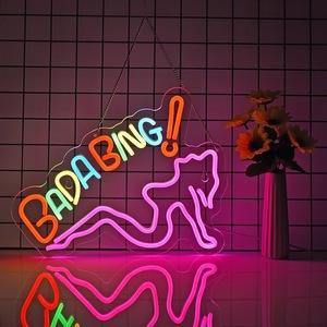 Insegna Luminosa LED ZODZ <span class=keywords><strong>Bada</strong></span> Bing Dimmerabile Decorazione Murale per Man Cave Camera da Letto Alimentata USB Merchandising Sopranos Arte Elettronica - Product Image 5